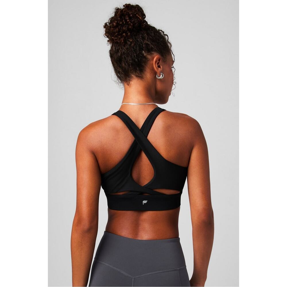 Fabletics Black Sports Bra Small Strappy Back